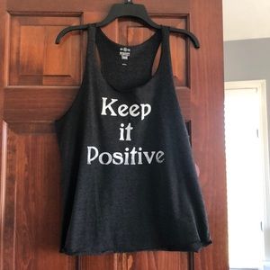 Keep It Positive Gray Tank Top